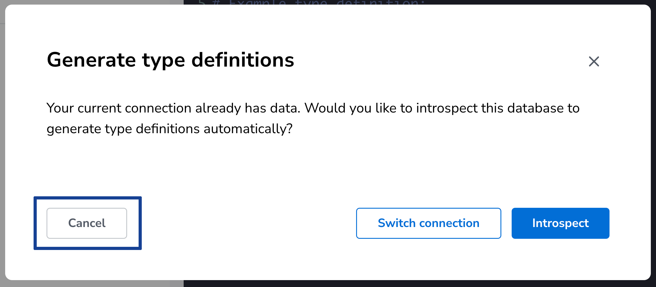 Option to generate GraphQL type definitions