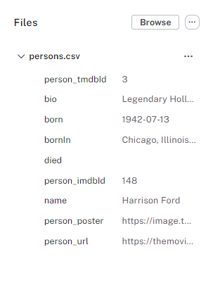 The file contents in data importer