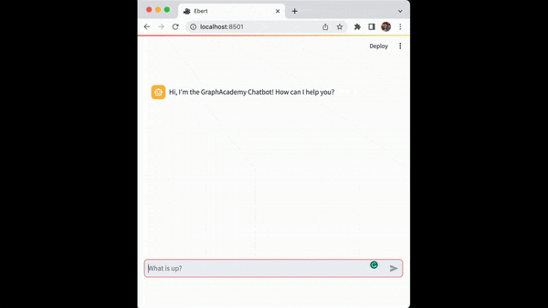 A conversation with the chatbot